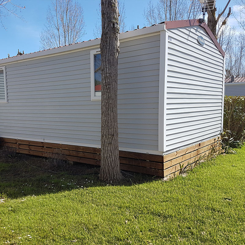 Pack soubassement mobil-home 3 faces – 4m + 6m + 4m – Pin CL4, kit visserie inclus
